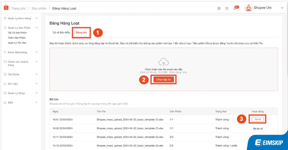 Cách Đăng Sản Phẩm Hàng Loạt Lên Shopee Khi Có Nhiều SKU
