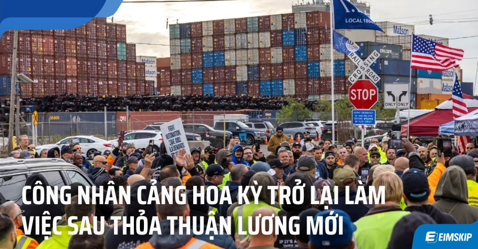 công nhân cảng hoa kỳ trở lại làm việc sau thỏa xem keo nha cai lương mới