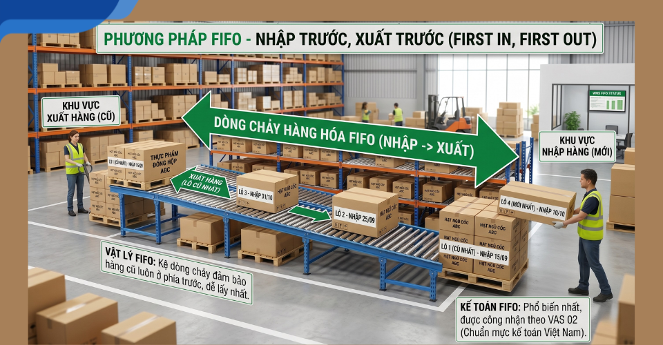 FIFO - Nhập trước, xuất trước (First In, First Out)