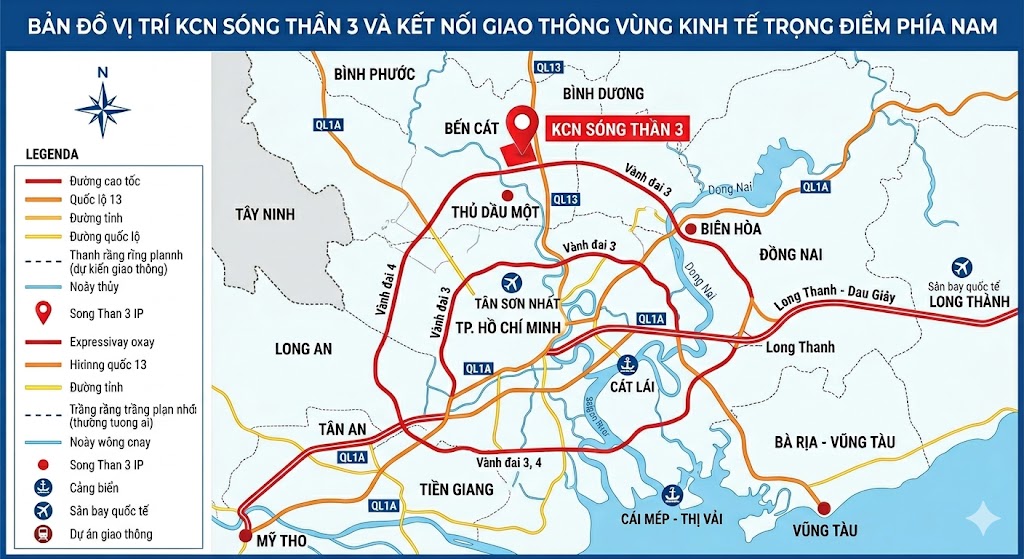 Vị Trí Chiến Lược KCN Sóng Thần 3