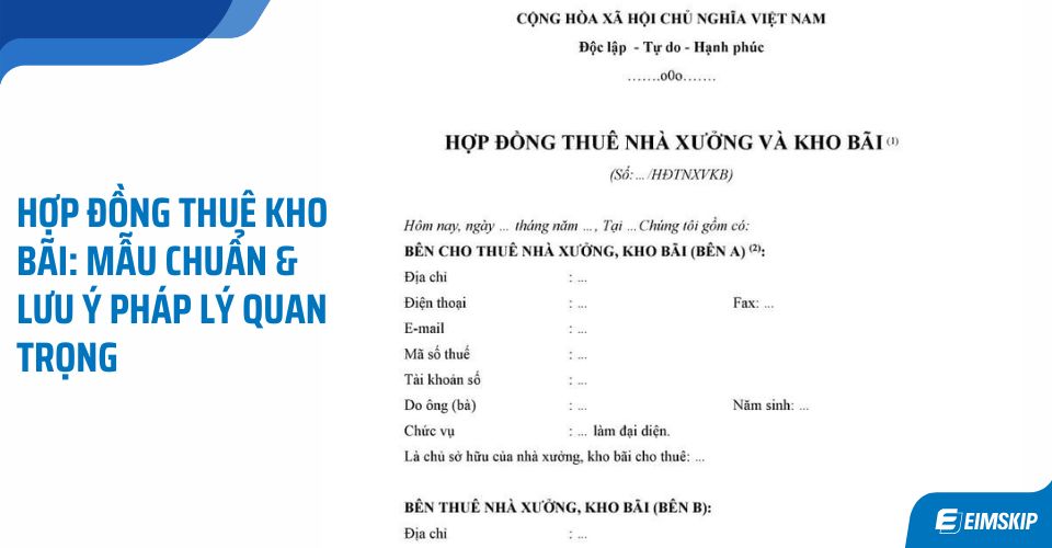mẫu hợp đồng thuê kho chuẩn