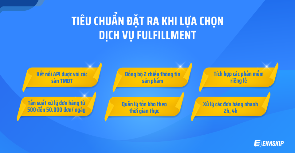 Tiêu chuẩn đặt ra khi lựa chọn dịch vụ Fulfillment  