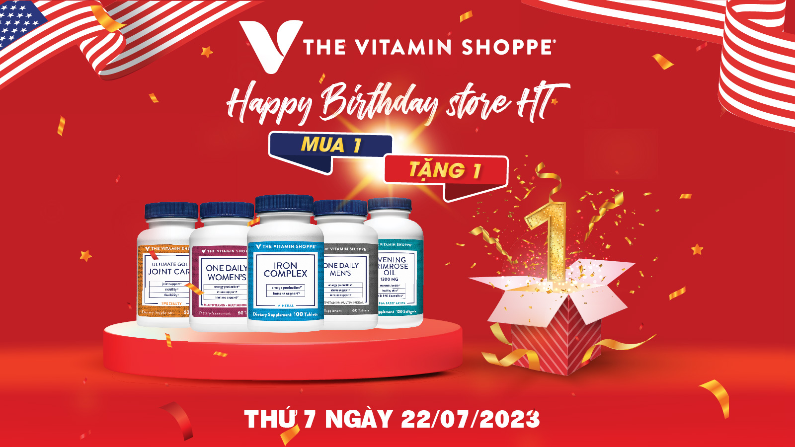 MUA 1 TẶNG 1 - CƠN LỐC ƯU ĐÃI MỪNG SINH NHẬT THE VITAMIN SHOPPE HÀ TĨNH