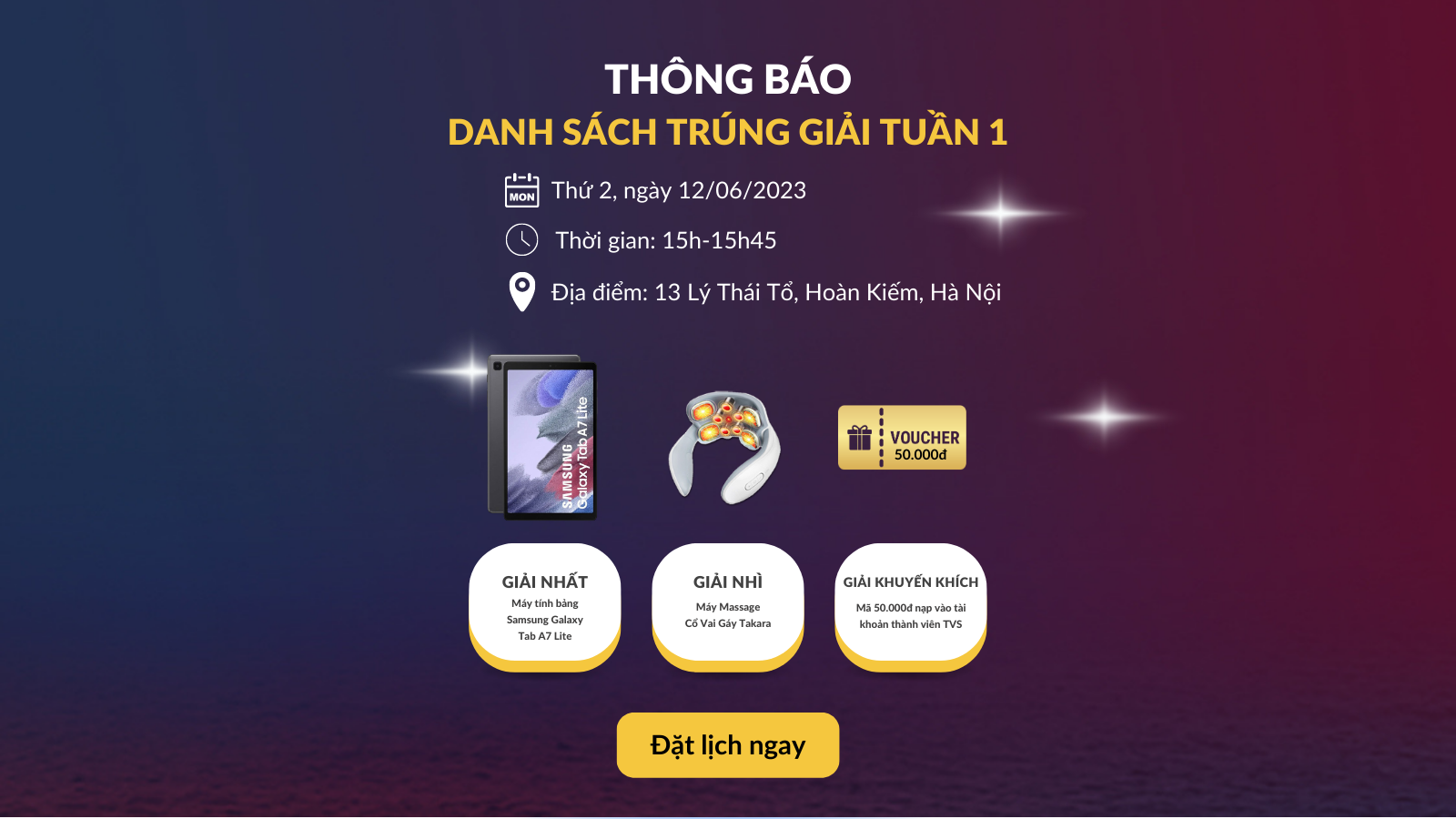 [Thông báo] Danh sách khách hàng trúng giải tuần 1 chương trình Uống Vitamin Sức khỏe vững vàng Xe hơi sẵn sàng