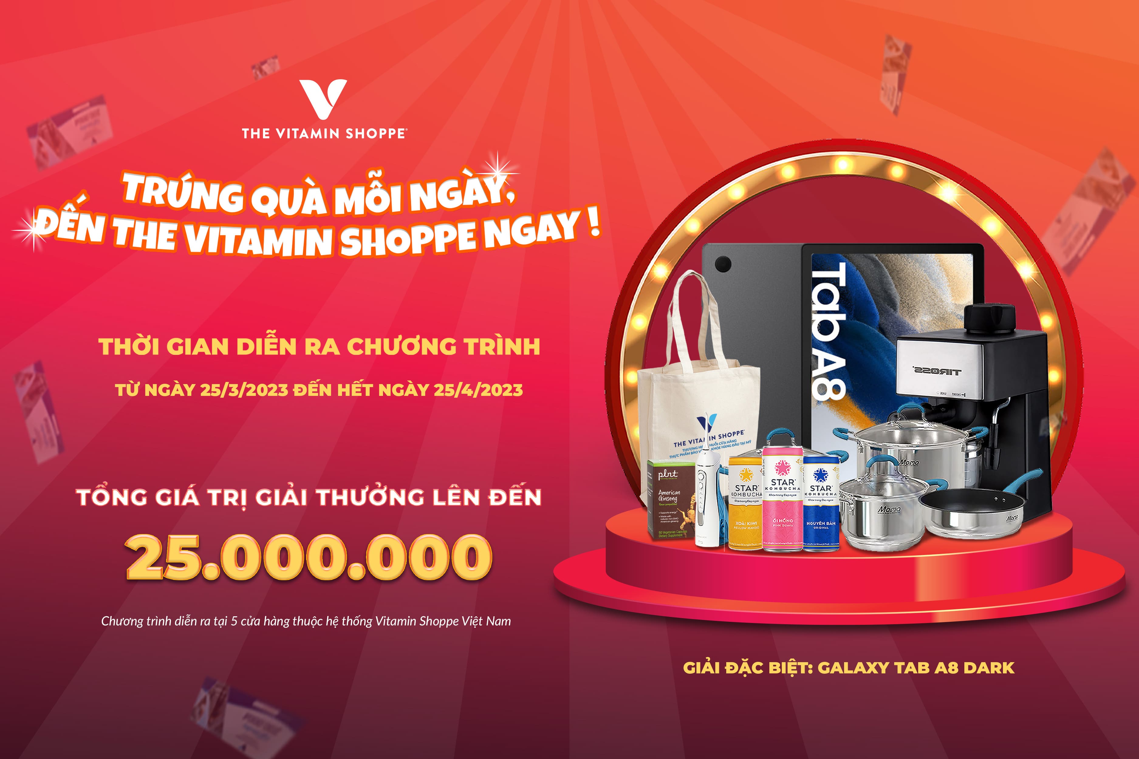 Trúng thưởng mỗi ngày - Đến The Vitamin Shoppe ngay!