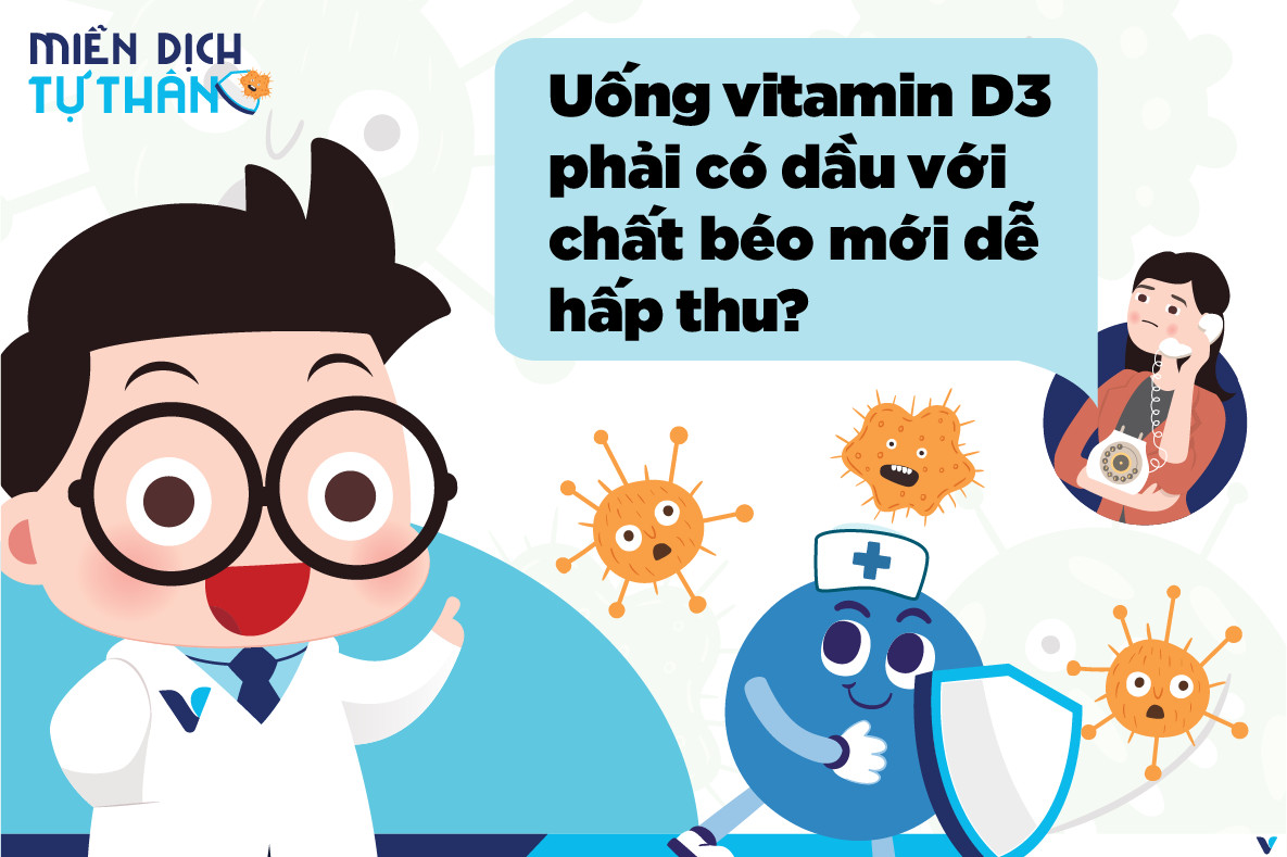 Hỏi Đáp: Uống vitamin D3 phải có dầu với chất béo mới dễ hấp thu?