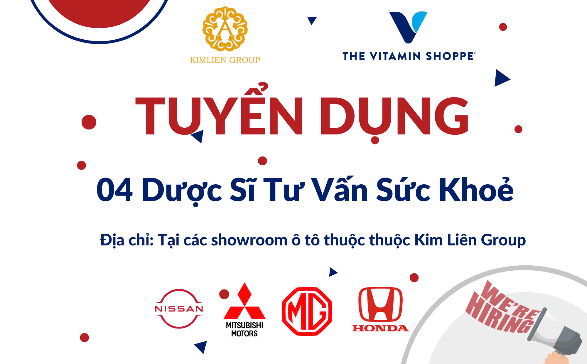 Tuyển dụng 4 Dược Sĩ phụ trách bán hàng
