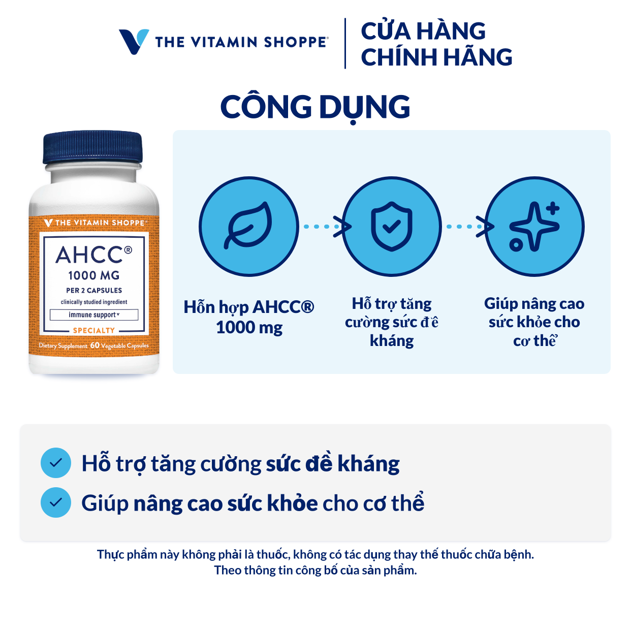 Thực phẩm bảo vệ sức khỏe AHCC 1000 MG