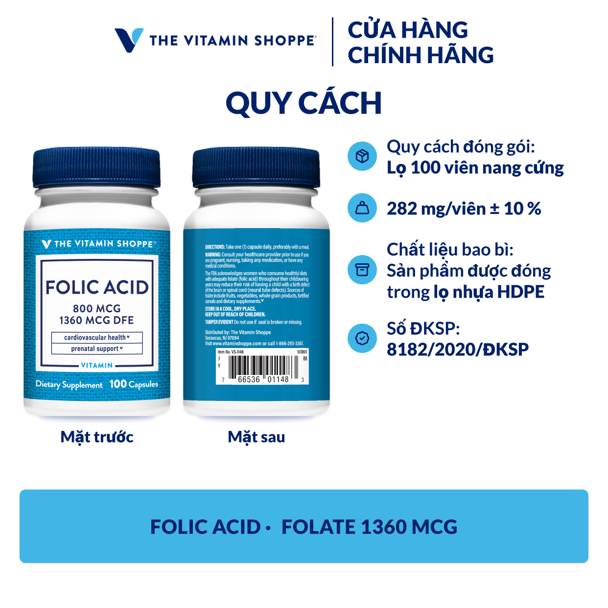 Thực phẩm bảo vệ sức khỏe FOLIC ACID