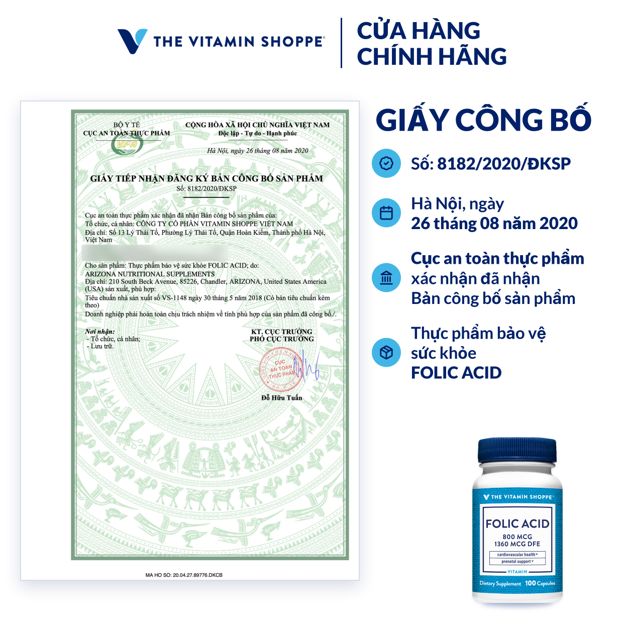 Thực phẩm bảo vệ sức khỏe FOLIC ACID
