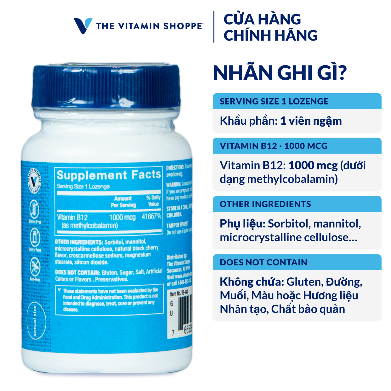 Thực phẩm bảo vệ sức khỏe B12 METHYLCOBALAMIN 1000 MCG