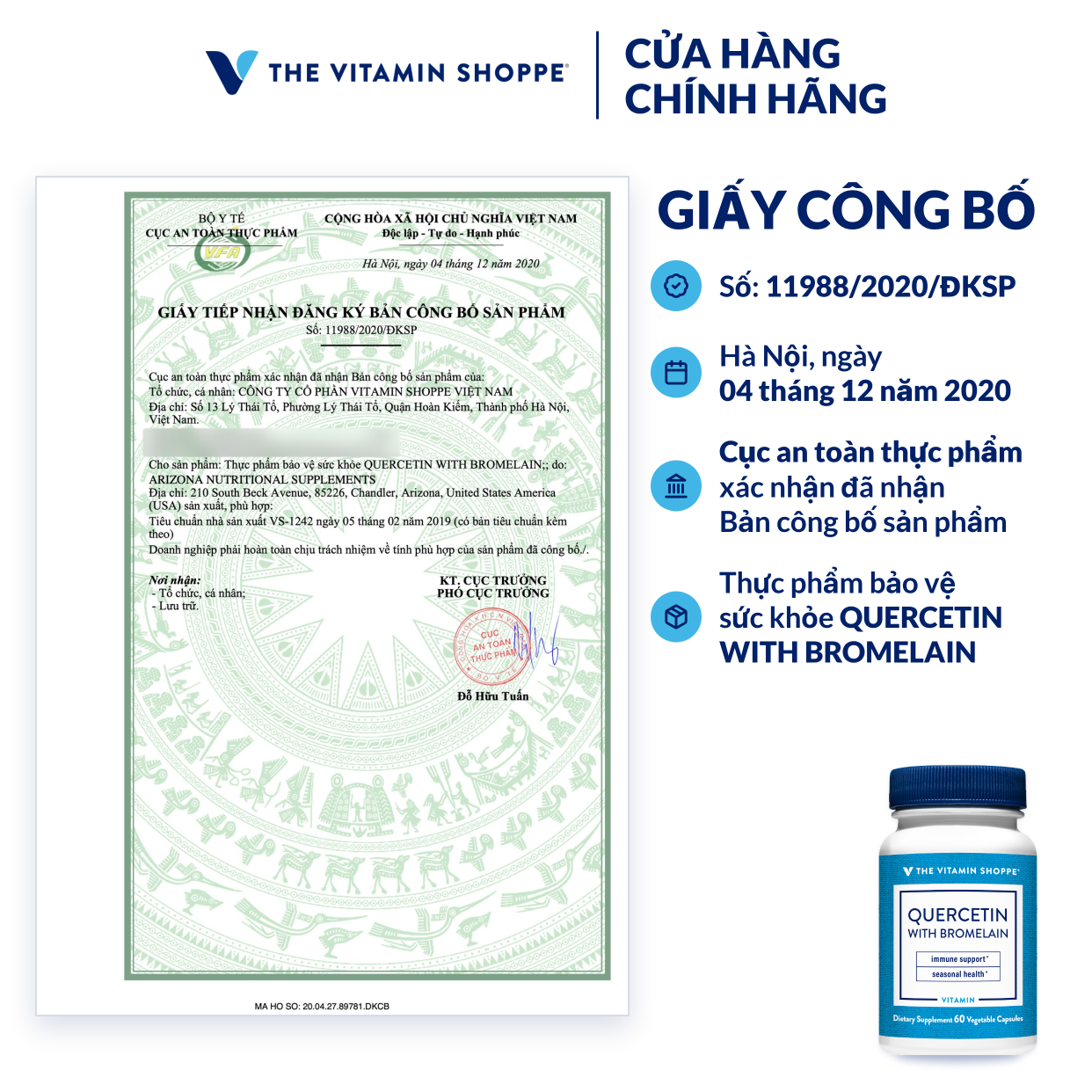Thực phẩm bảo vệ sức khỏe QUERCETIN WITH BROMELAIN