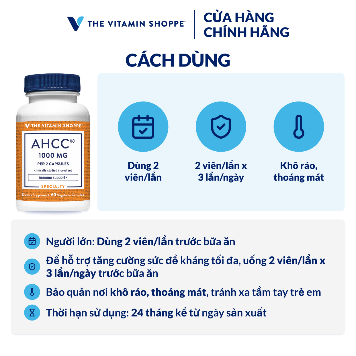 Thực phẩm bảo vệ sức khỏe AHCC 1000 MG