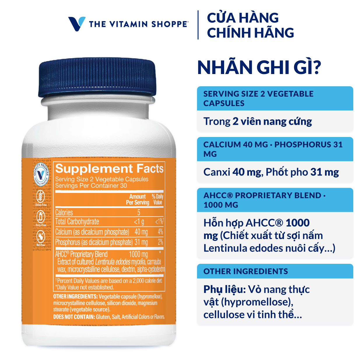 Thực phẩm bảo vệ sức khỏe AHCC 1000 MG