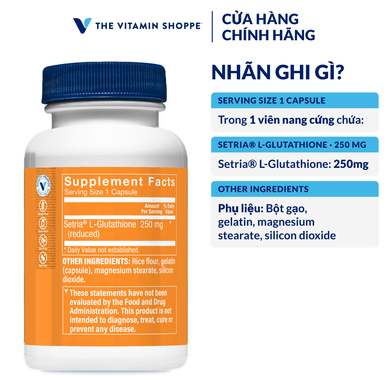 Thực phẩm bảo vệ sức khỏe REDUCED GLUTATHIONE 250 MG