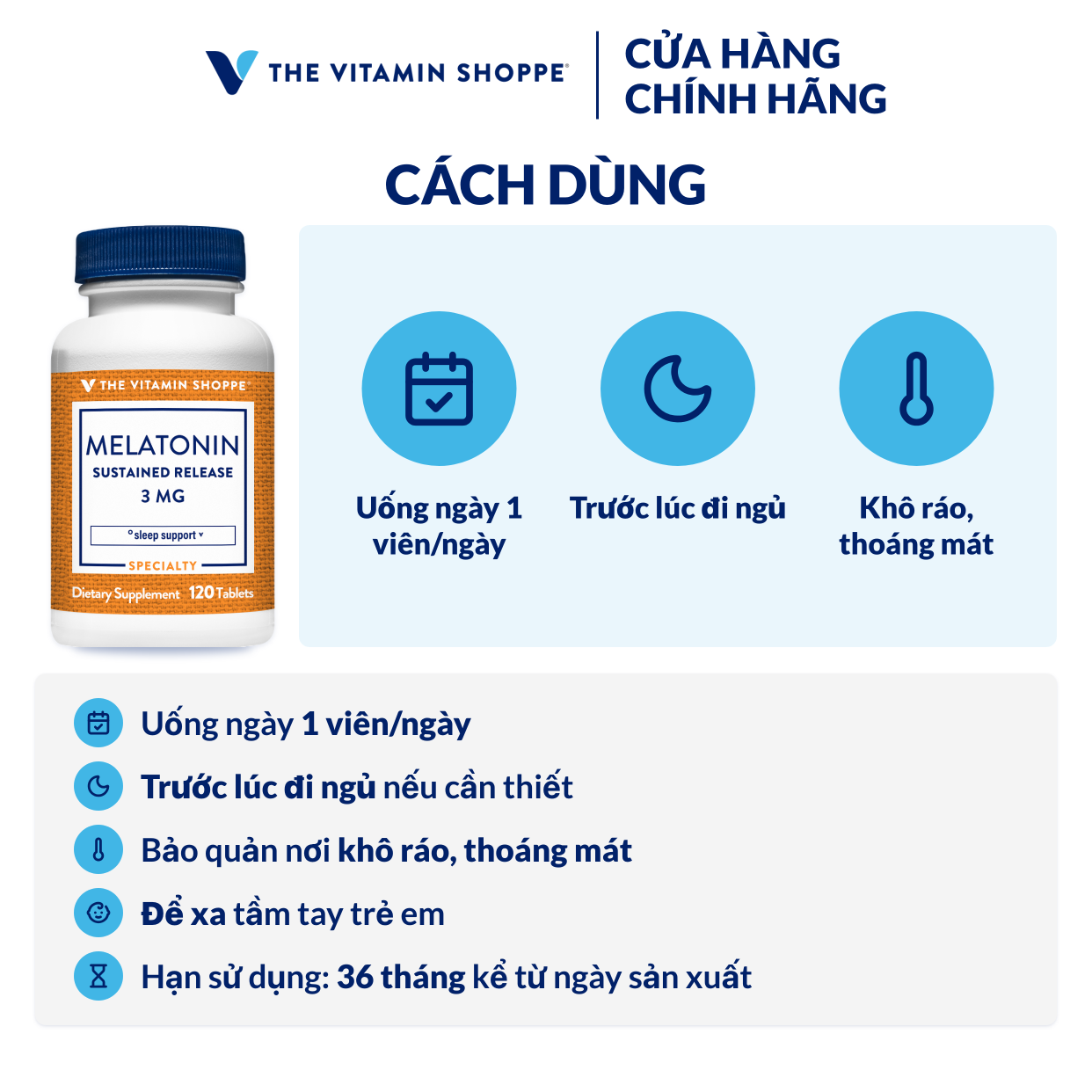 Thực phẩm bảo vệ sức khỏe MELATONIN SUSTAINED RELEASE 3 MG