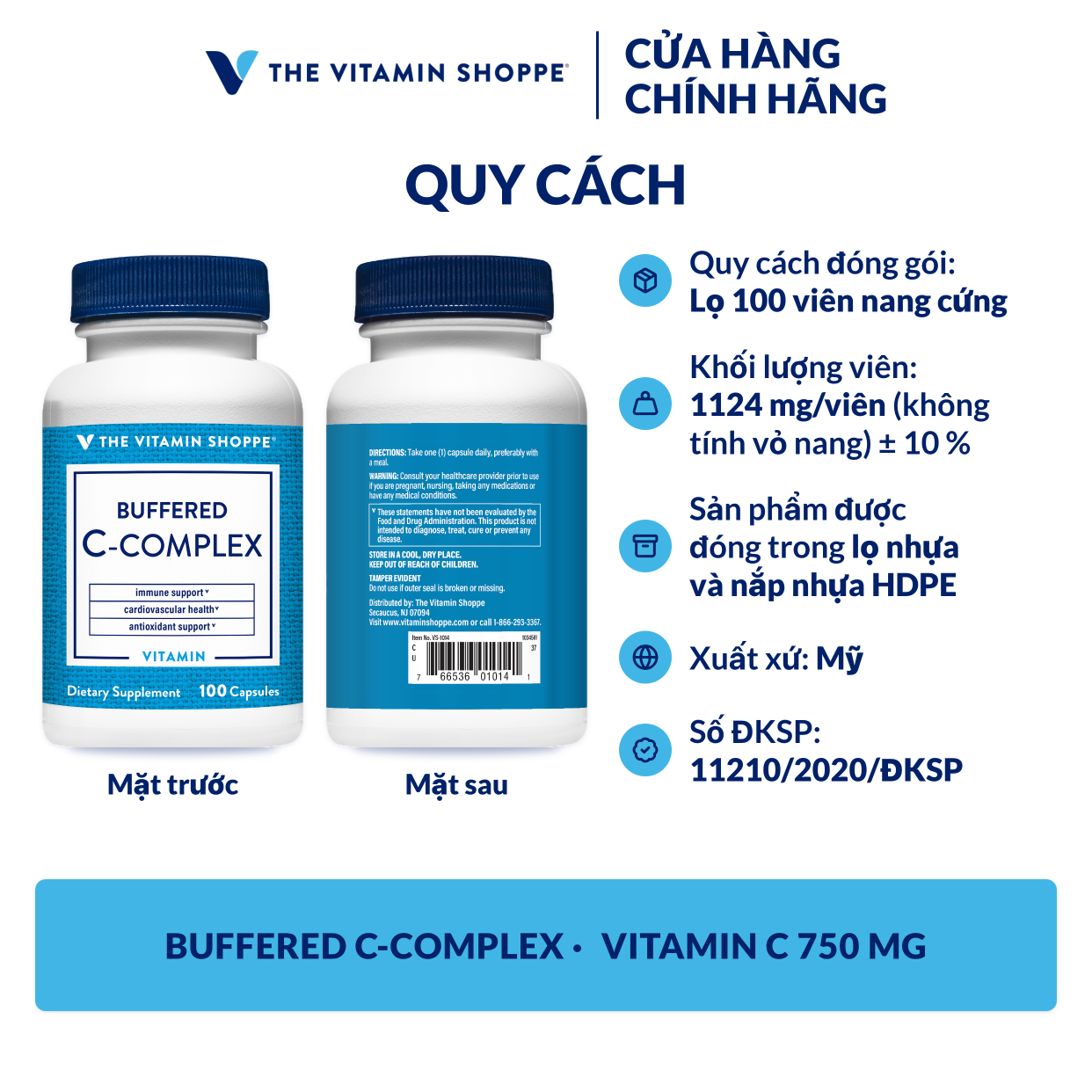 Thực phẩm bảo vệ sức khỏe BUFFERED C-COMPLEX