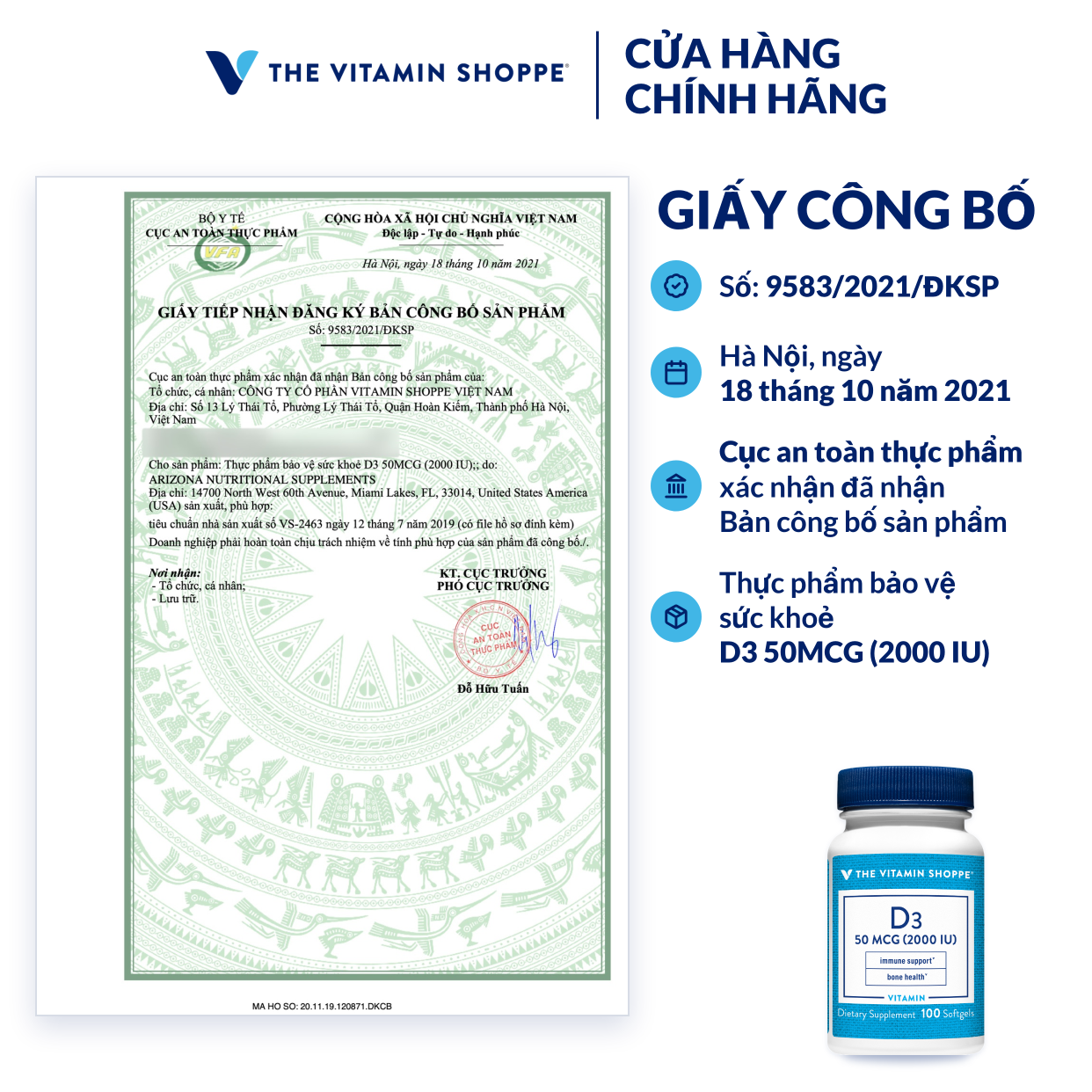 Thực phẩm bảo vệ sức khỏe VITAMIN D3