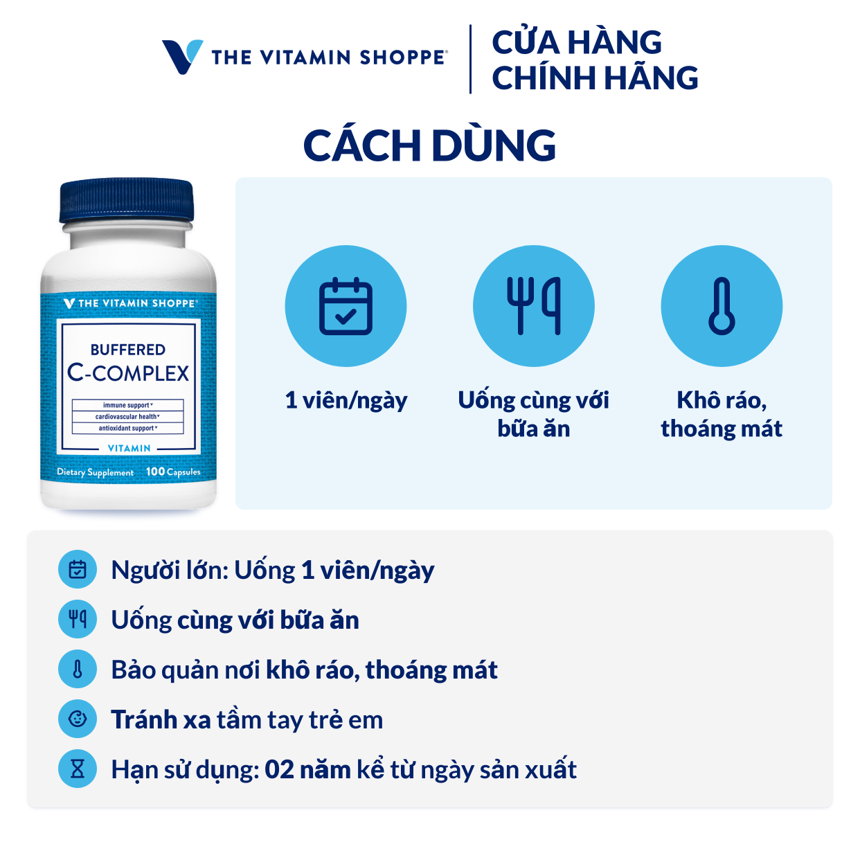 Thực phẩm bảo vệ sức khỏe BUFFERED C-COMPLEX