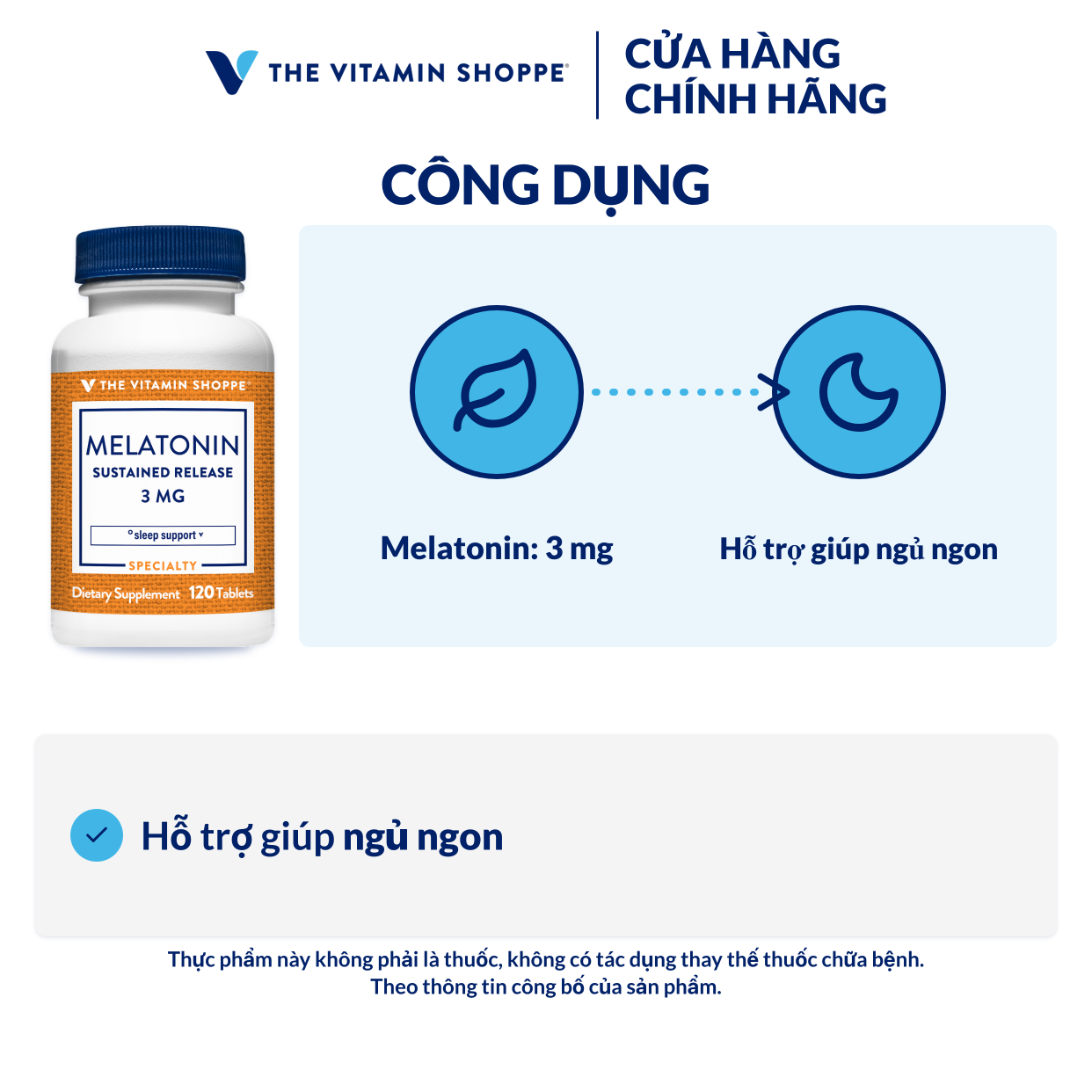Thực phẩm bảo vệ sức khỏe MELATONIN SUSTAINED RELEASE 3 MG