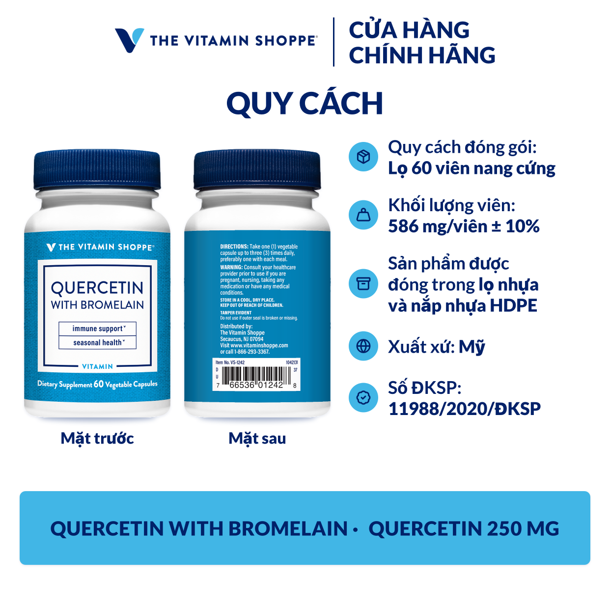 Thực phẩm bảo vệ sức khỏe QUERCETIN WITH BROMELAIN
