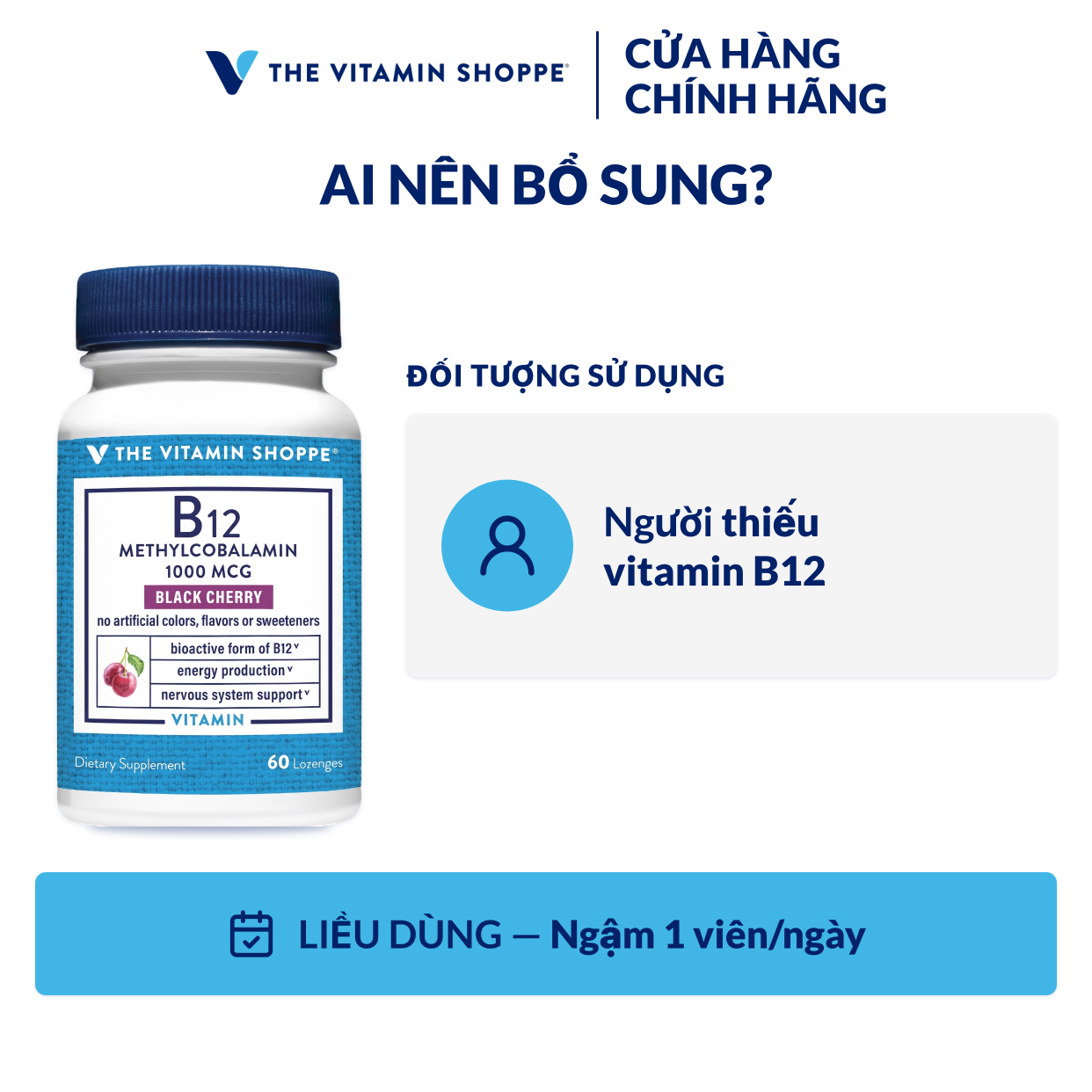 Thực phẩm bảo vệ sức khỏe B12 METHYLCOBALAMIN 1000 MCG
