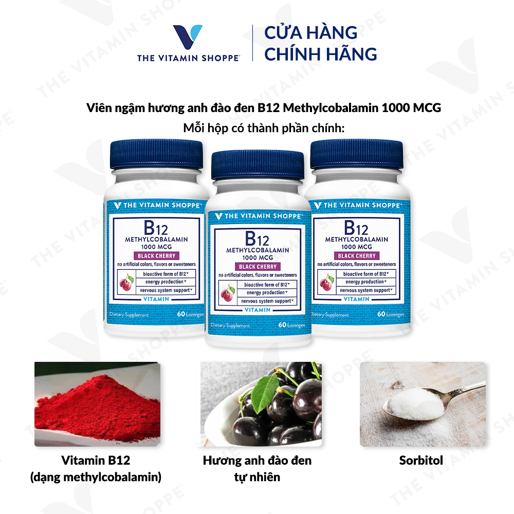 Thực phẩm bảo vệ sức khỏe B12 METHYLCOBALAMIN 1000 MCG