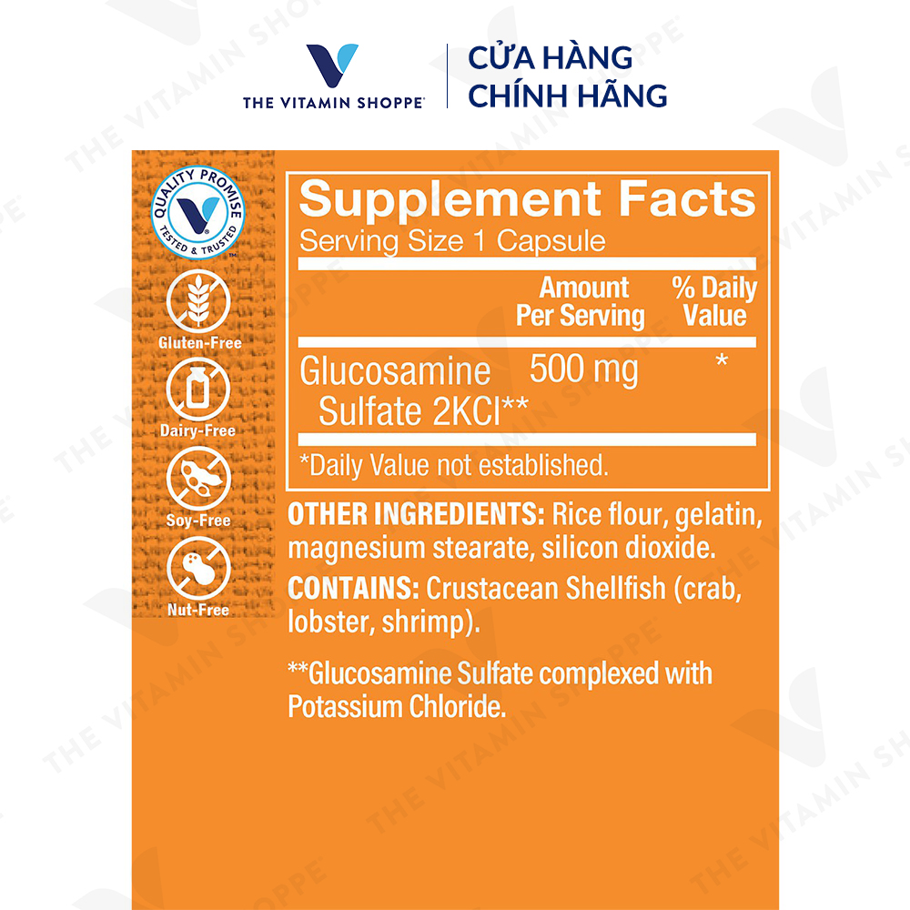 Thực phẩm bảo vệ sức  khỏe GLUCOSAMINE SULFATE 500 MG