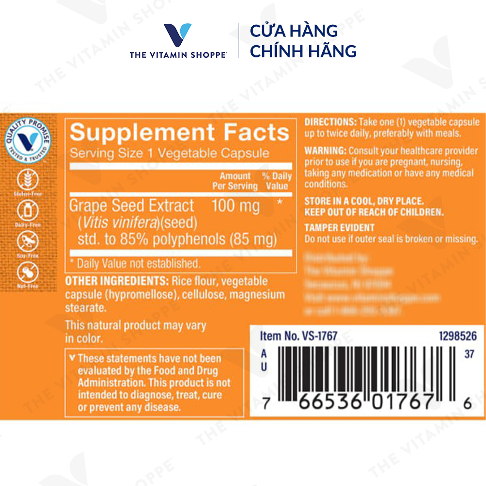 Thực phẩm bảo vệ sức khỏe GRAPE SEED EXTRACT