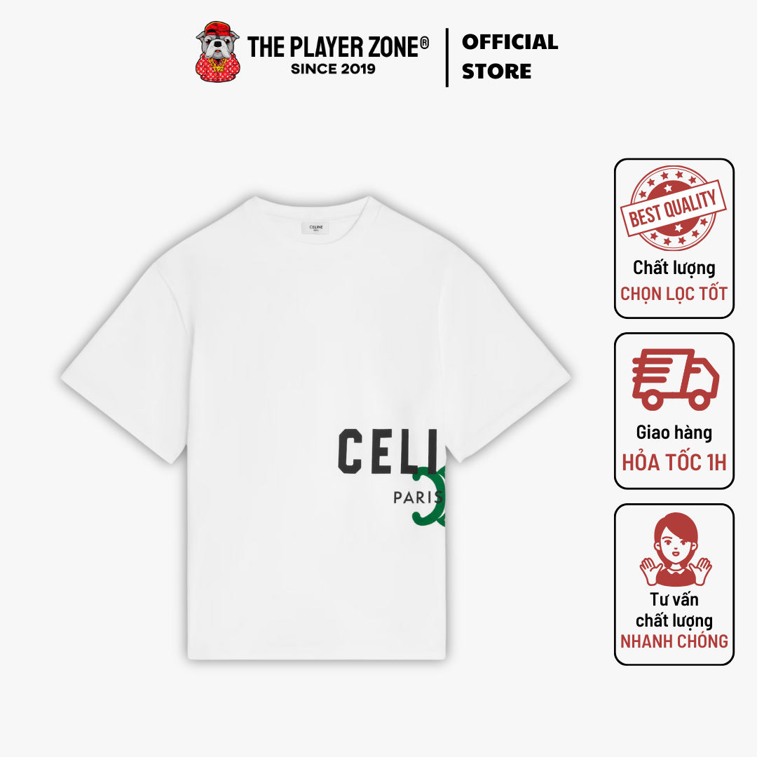 Áo Thun Celine T-SHIRT IN COTTON JERSEY - Trắng