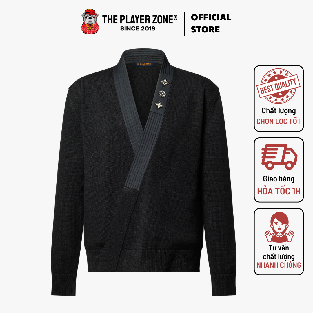 Áo Cardigan LV Louis Vuitton Knitwear and Sweatshirts - Đen