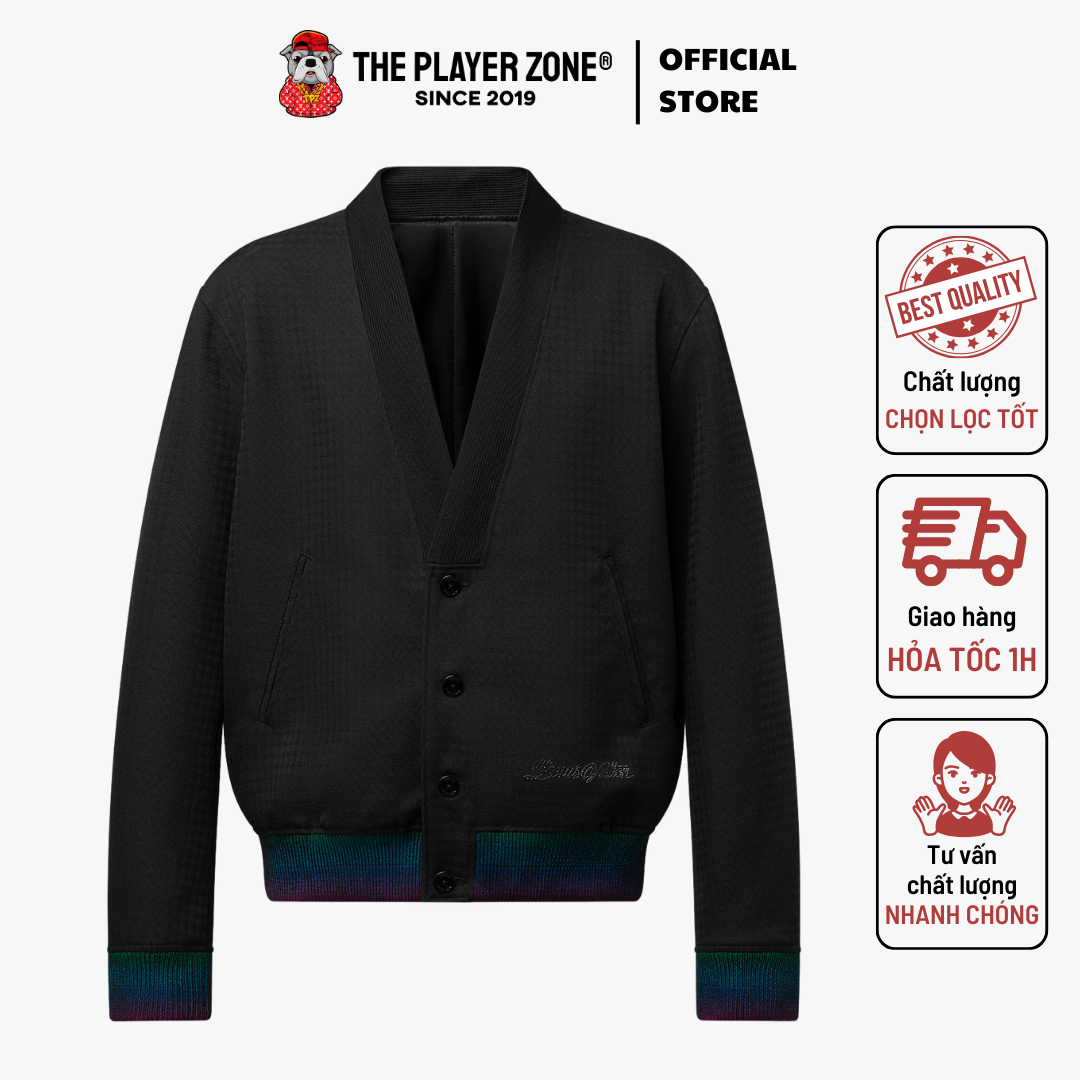Áo Cardigan LV Louis Vuitton Preppy Wool Cardigan Blouson - Đen