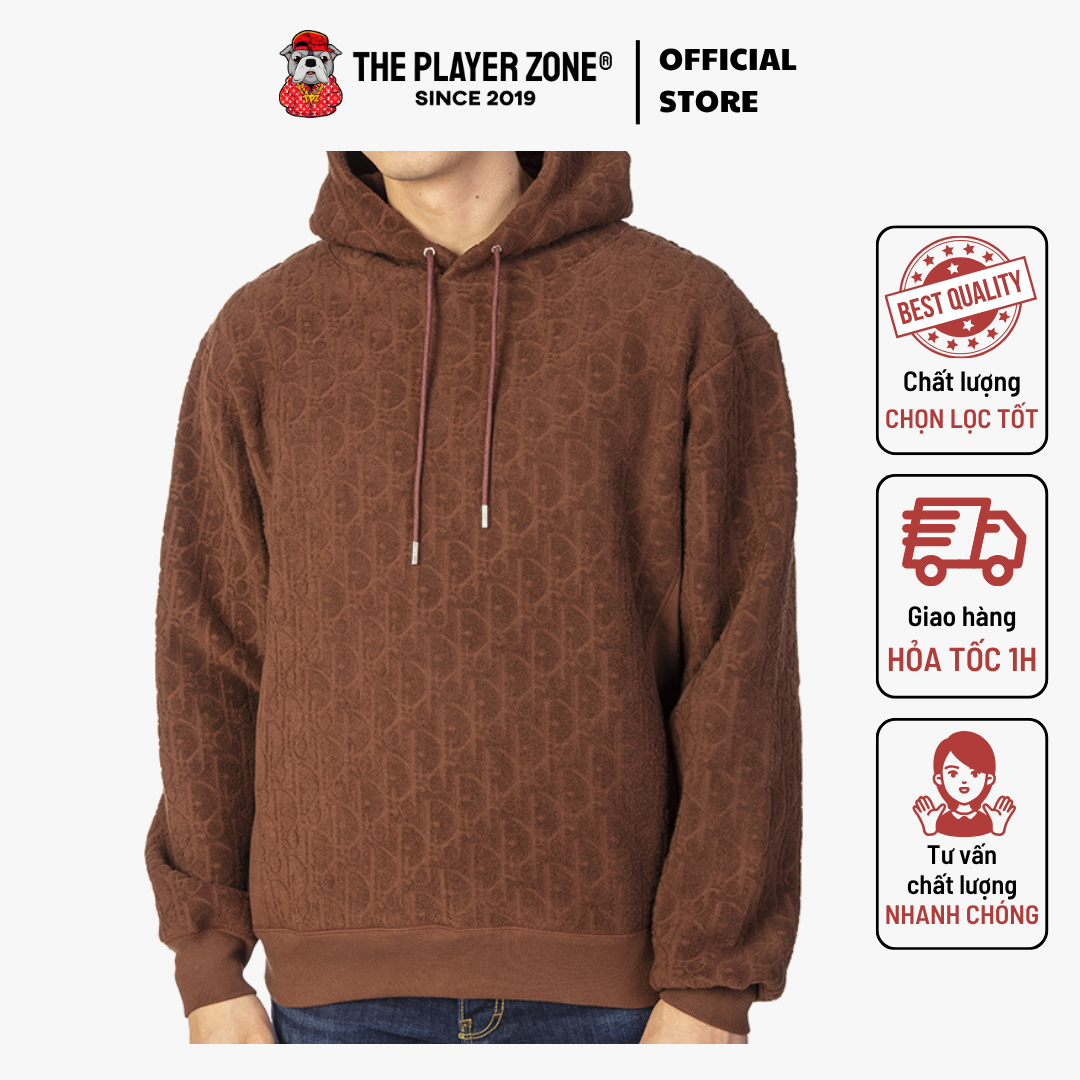 Áo Hoodie Dior CHRISTIAN DIOR OBLIQUE HOODIE SWEATSHIRT - Brown