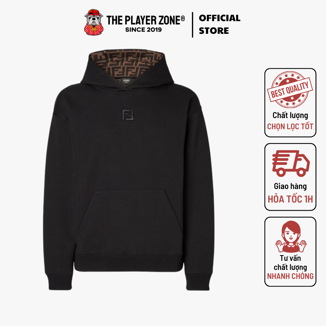 Áo Hoodie Fendi Suca Logo Pullover - Black