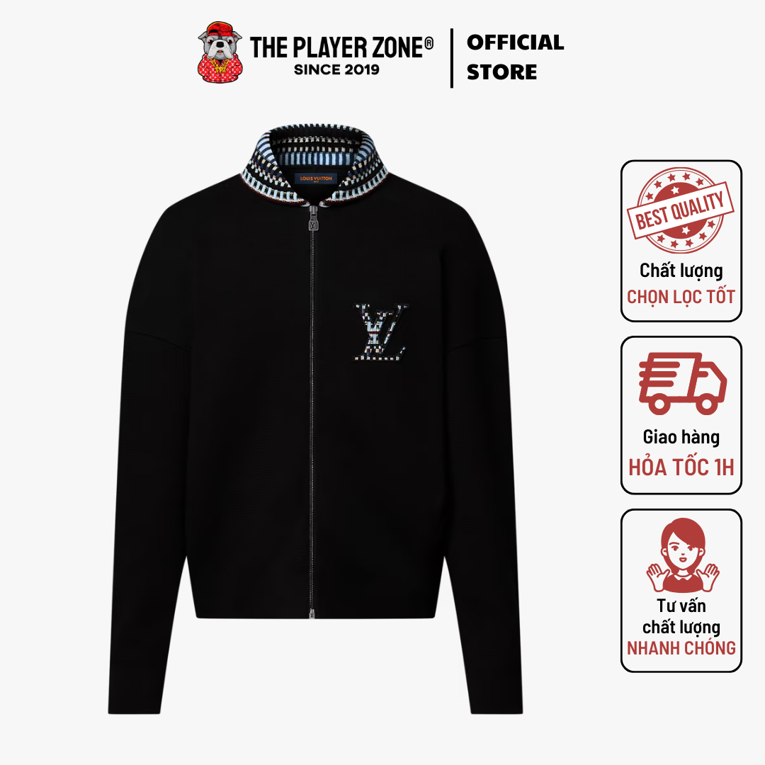 Áo Khoác LV Knit Bomber - Đen