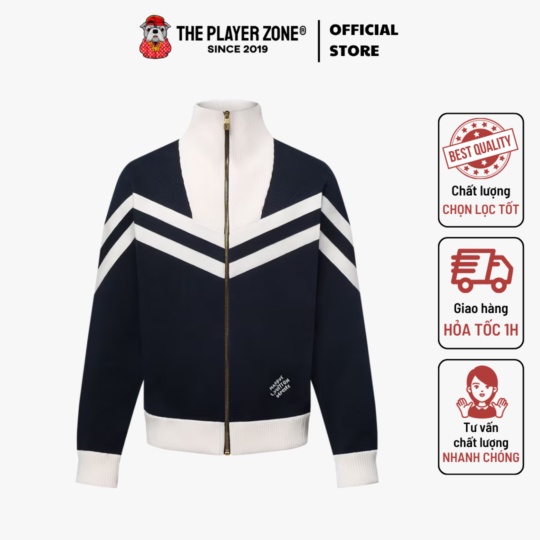 Áo Khoác Knitted Cotton Sailor Blouson - Xanh (trắng)