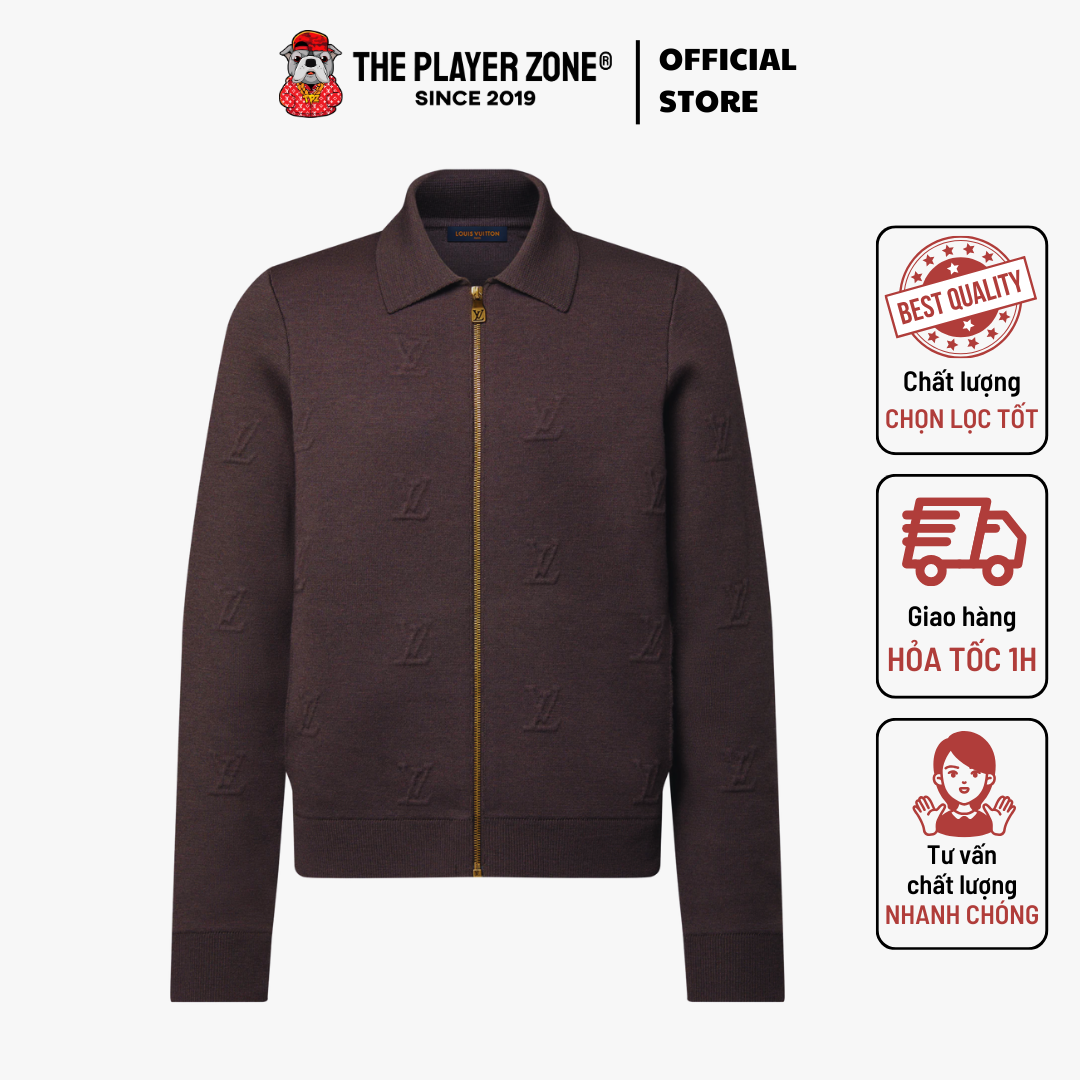 Áo Khoác LV Louis Vuitton Blason Embossed Zipped Blouson - Nâu