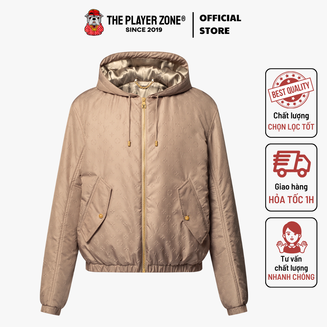 Áo Khoác LV Louis Vuitton Monogram Padded Windbreaker - Nâu