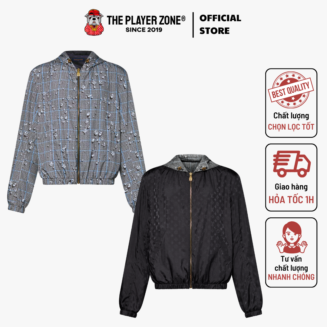 Áo Khoác LV Louis Vuitton Monogram Reversible Windbreaker - Xám
