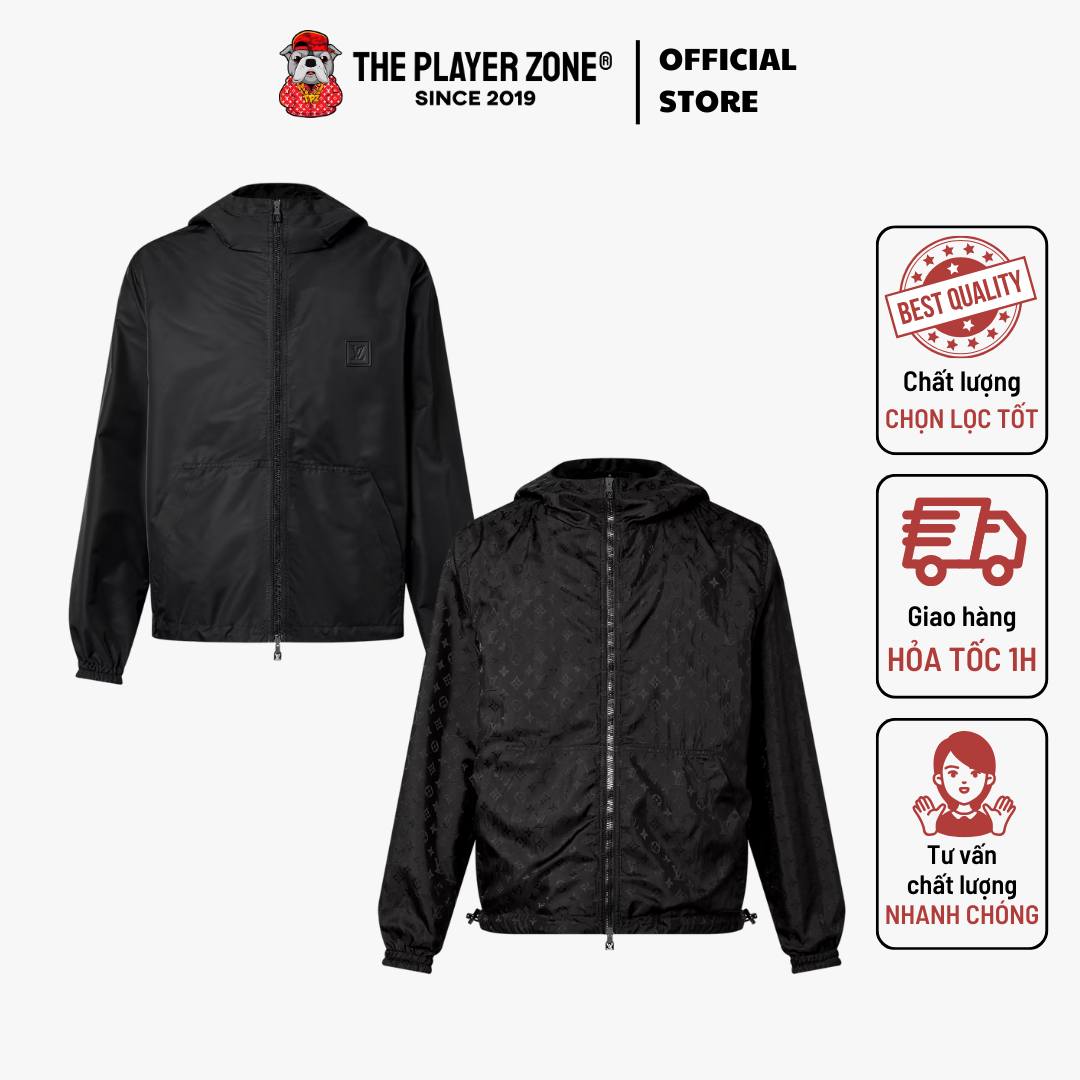 Áo khoác LV Monogram Reversible Windbreaker - Đen