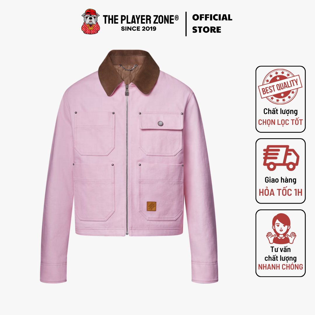 Áo Khoác LV Zippered Workwear Blouson - Pink