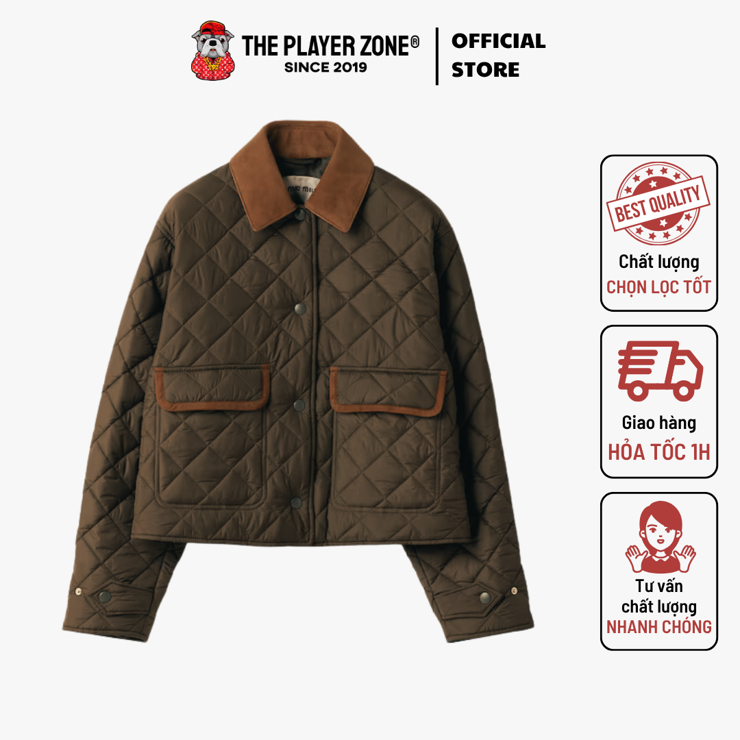 Áo Khoác Miu Miu Quilted Technical Pongé Blouson Jacket