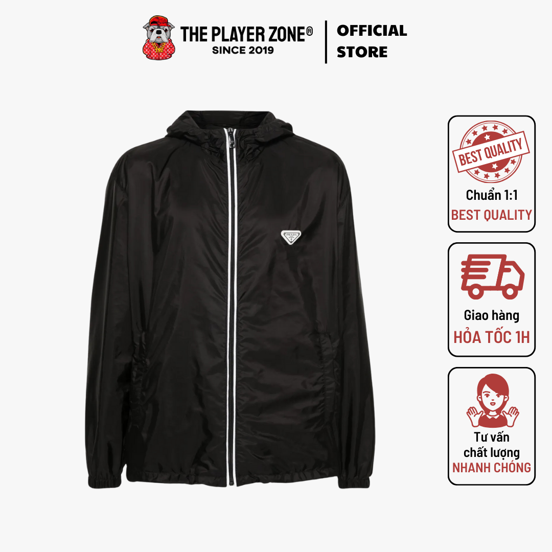 Áo Khoác Prada Re-Nylon Enamel triangle-logo Jacket - Đen