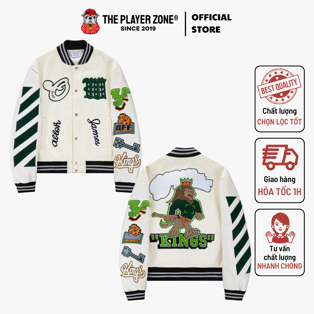 Áo Khoác Off White Lebron James Off White Kings Varsity