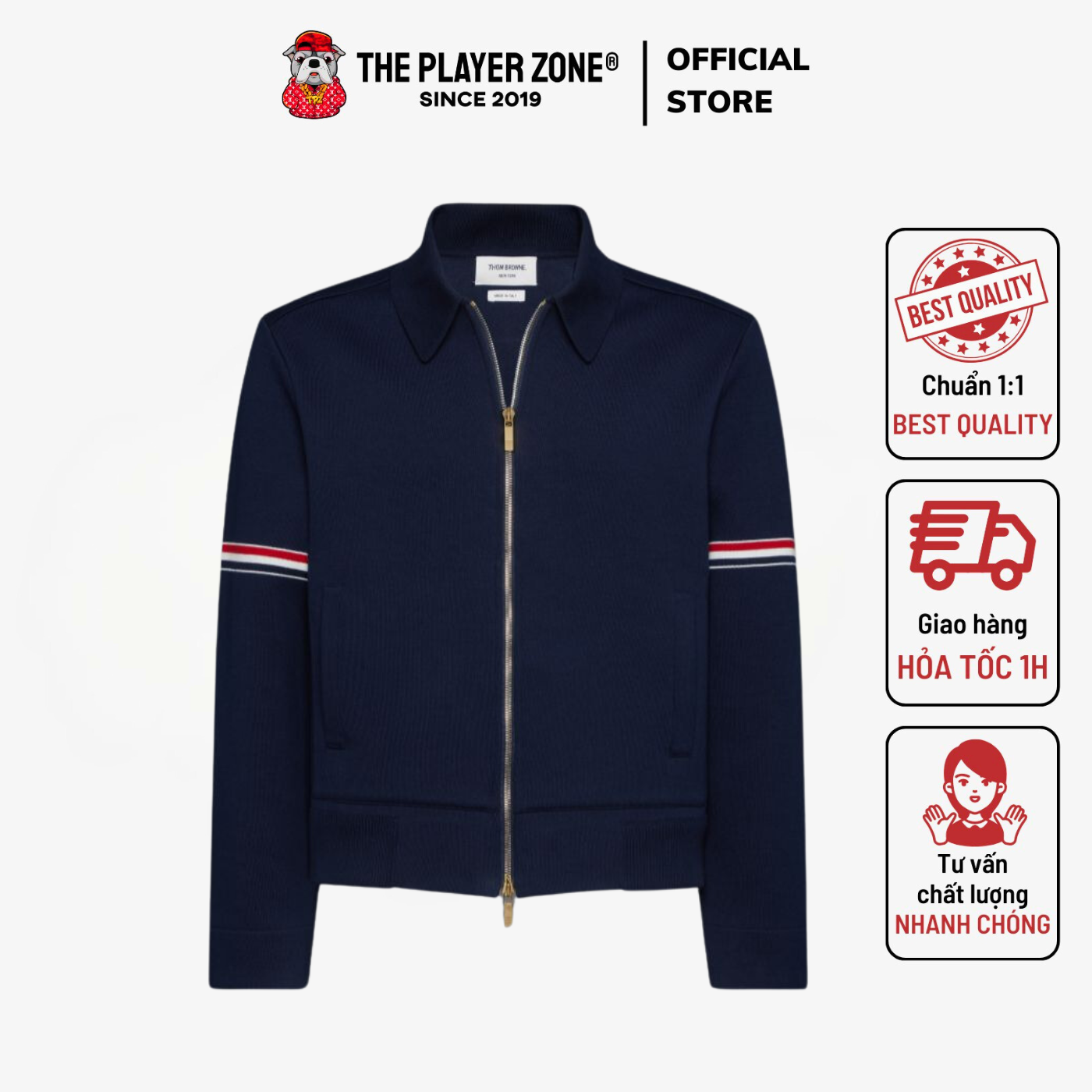 Áo Khoác Thom Browne Cotton Loopback - Navy