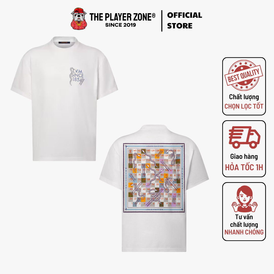 Áo LV Louis Vuitton Printed T-Shirt - Trắng