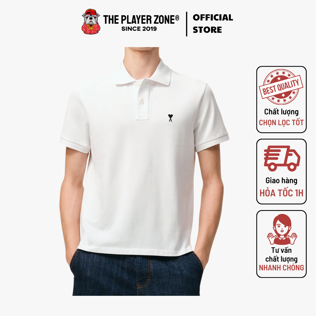Áo Polo Contrasted Ami De Coeur- White