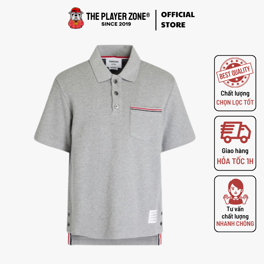 Áo Polo Cotton-jersey polo shirt - Xám