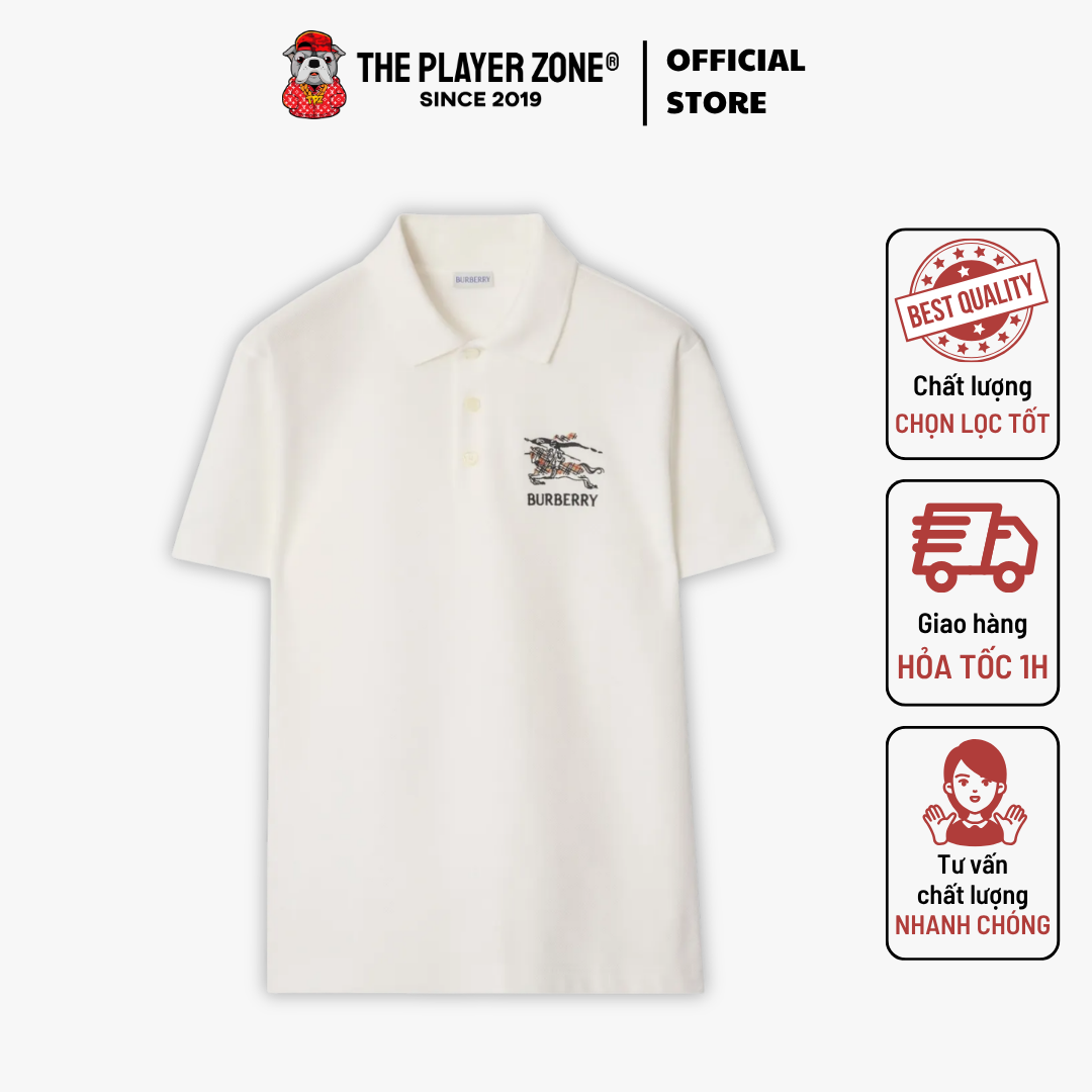 Áo Polo Equestrian Knight Cotton Polo Shirt - Trắng
