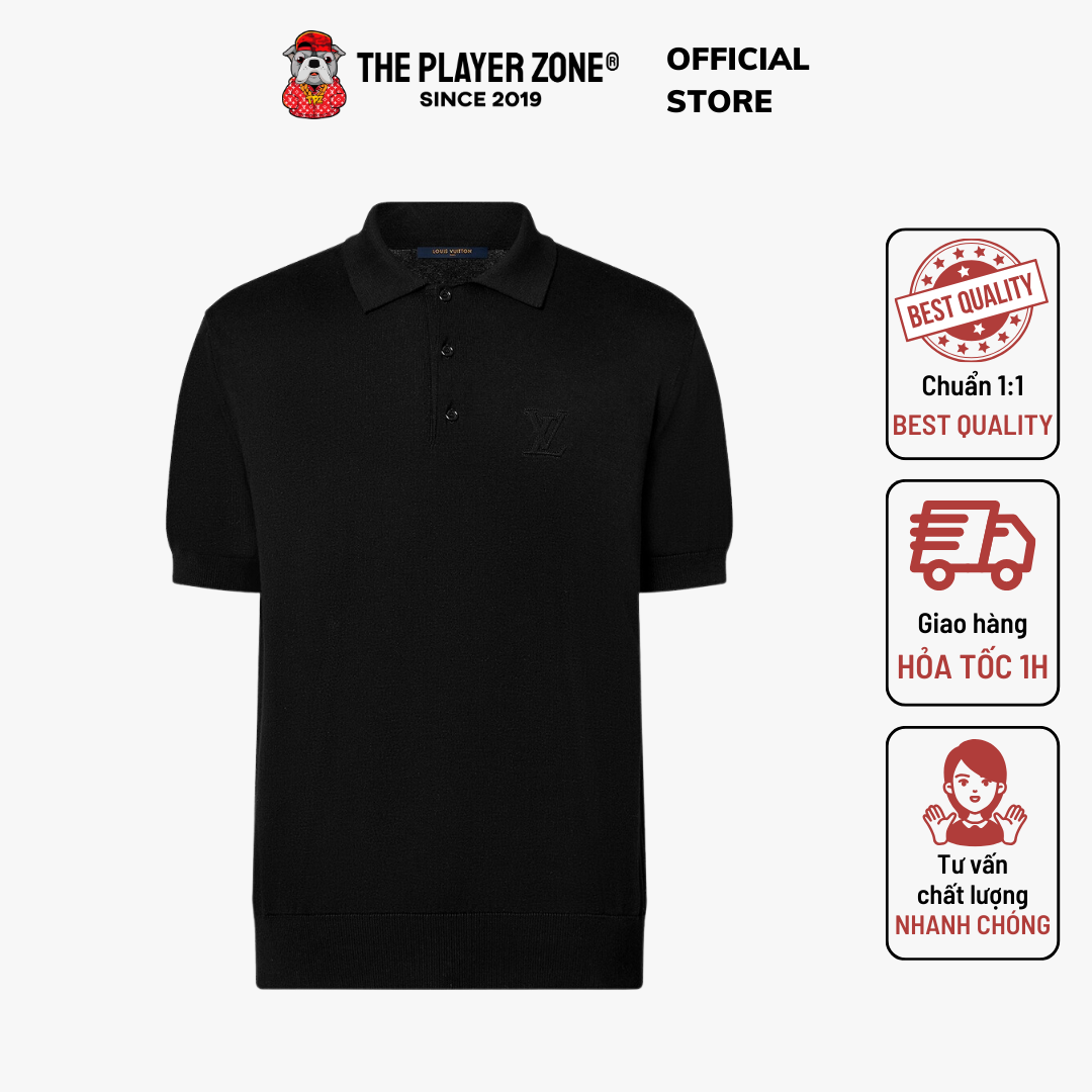 Áo Polo Louis Vuitton LV Black Logo Cashmere - Main Image